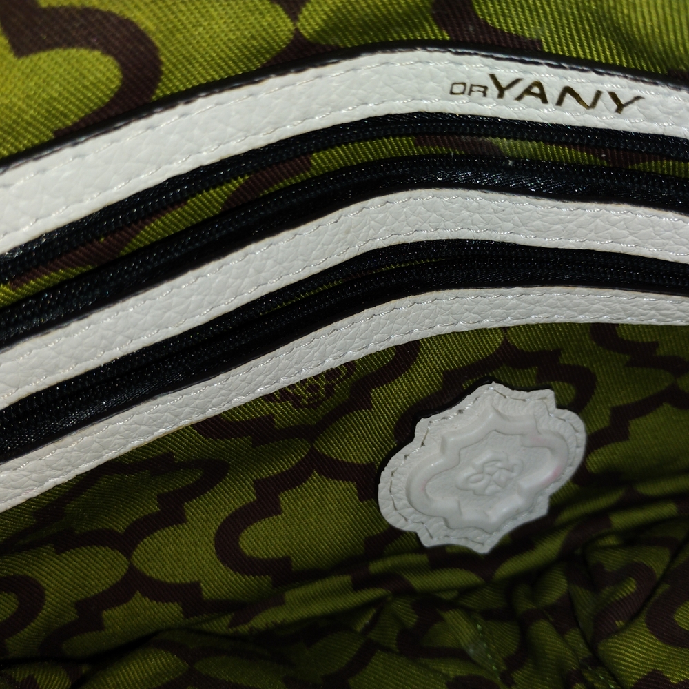 orYANY White Leather Shoulder Tote with Woven Detail - Picture 5 of 8